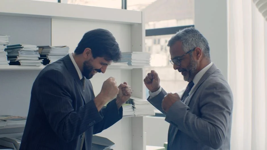 Person using smartphone for stock market analysis at home office.